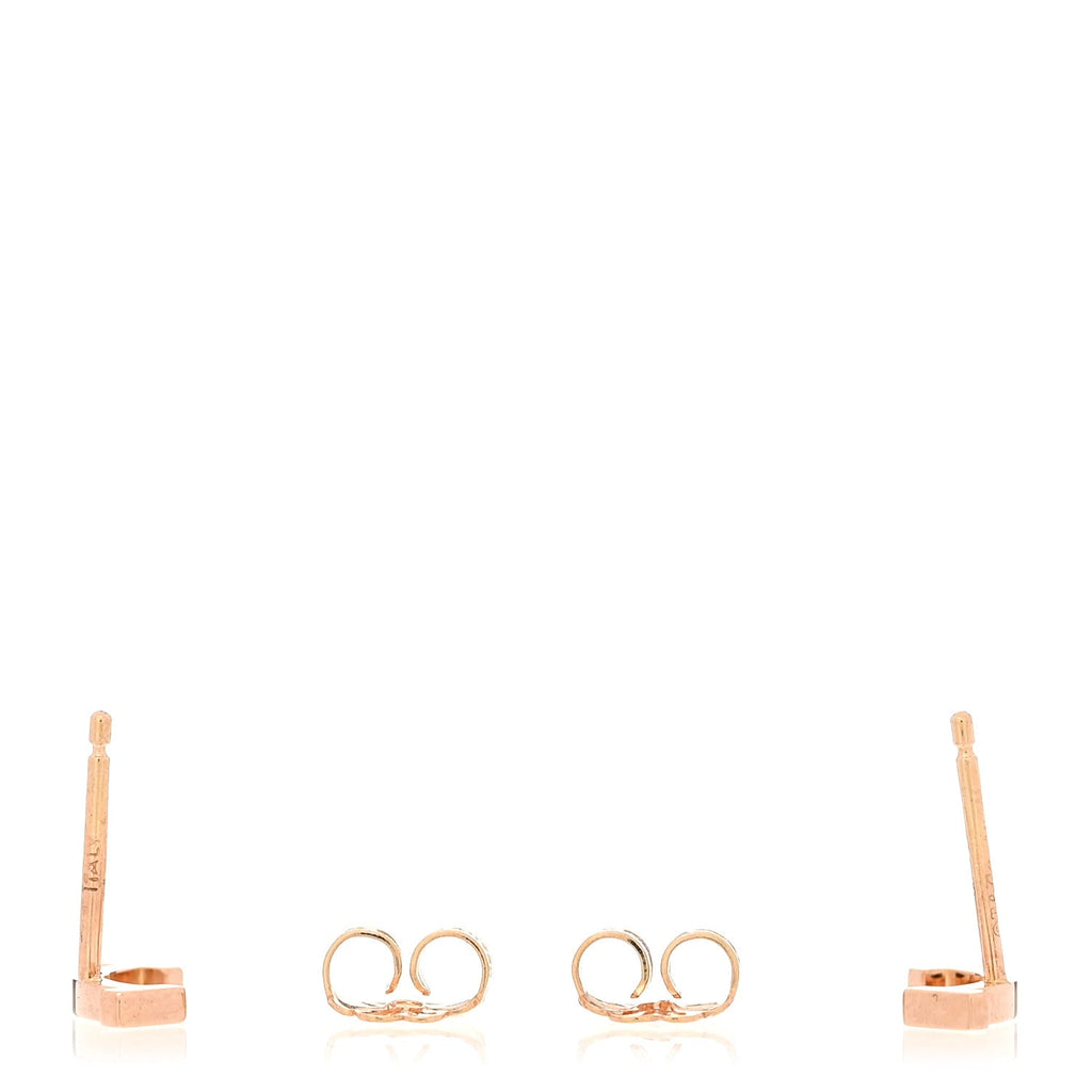 18K Rose Gold T Smile Stud Earrings