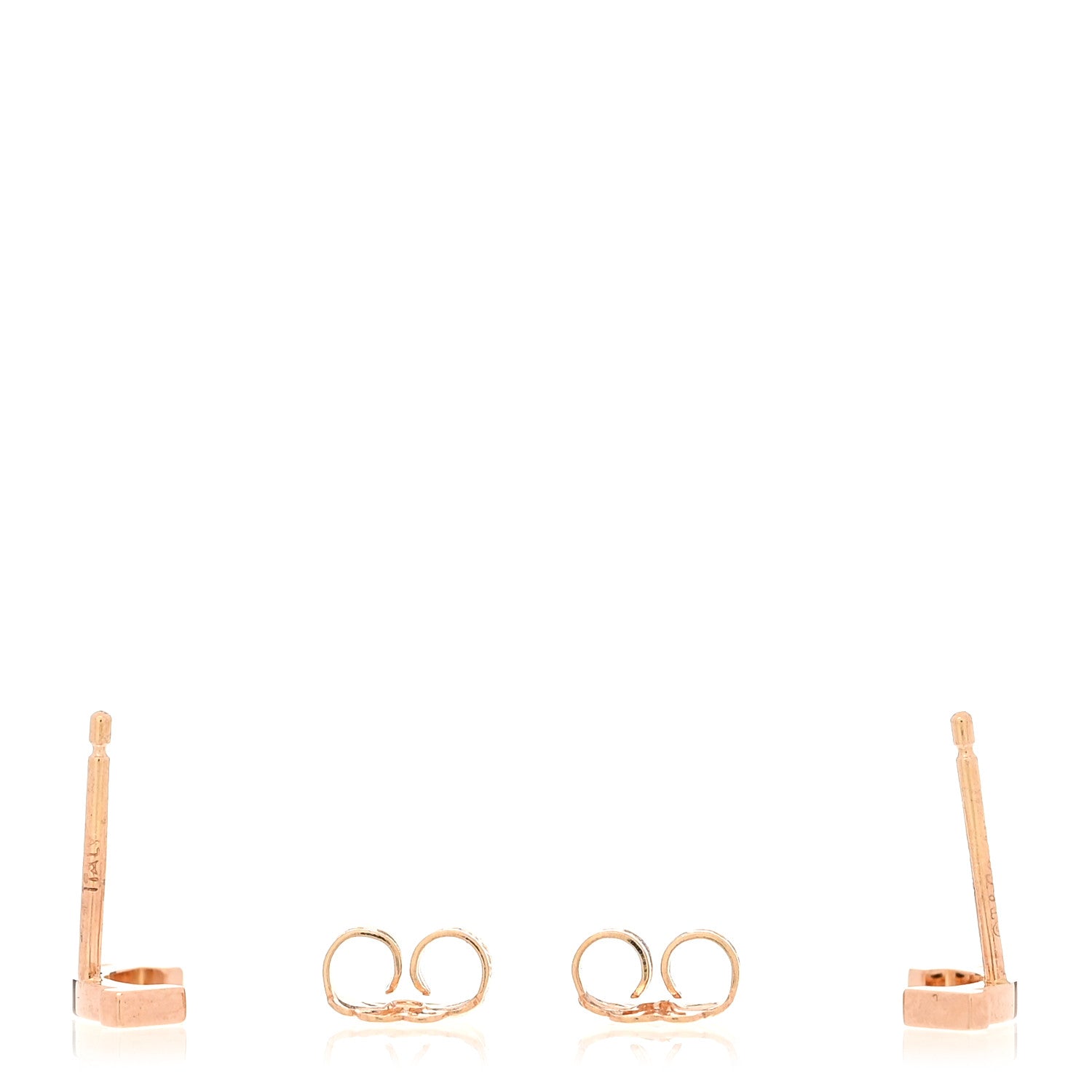 18K Rose Gold T Smile Stud Earrings