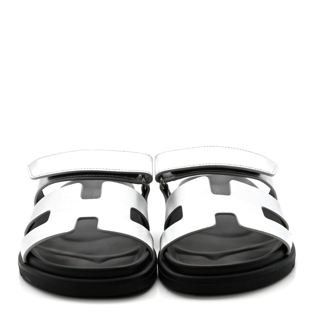 Metallic Goatskin Womens Chypre Sandals 36 Argent