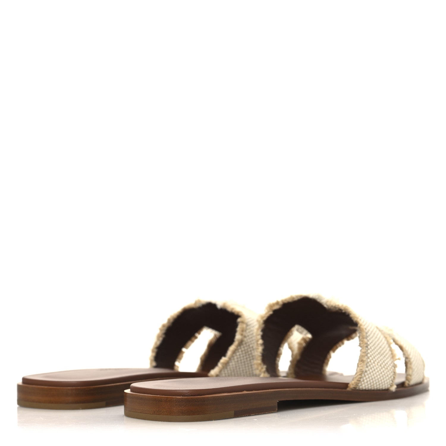 Linen Canvas Fringe Oran Sandals 39 Beige