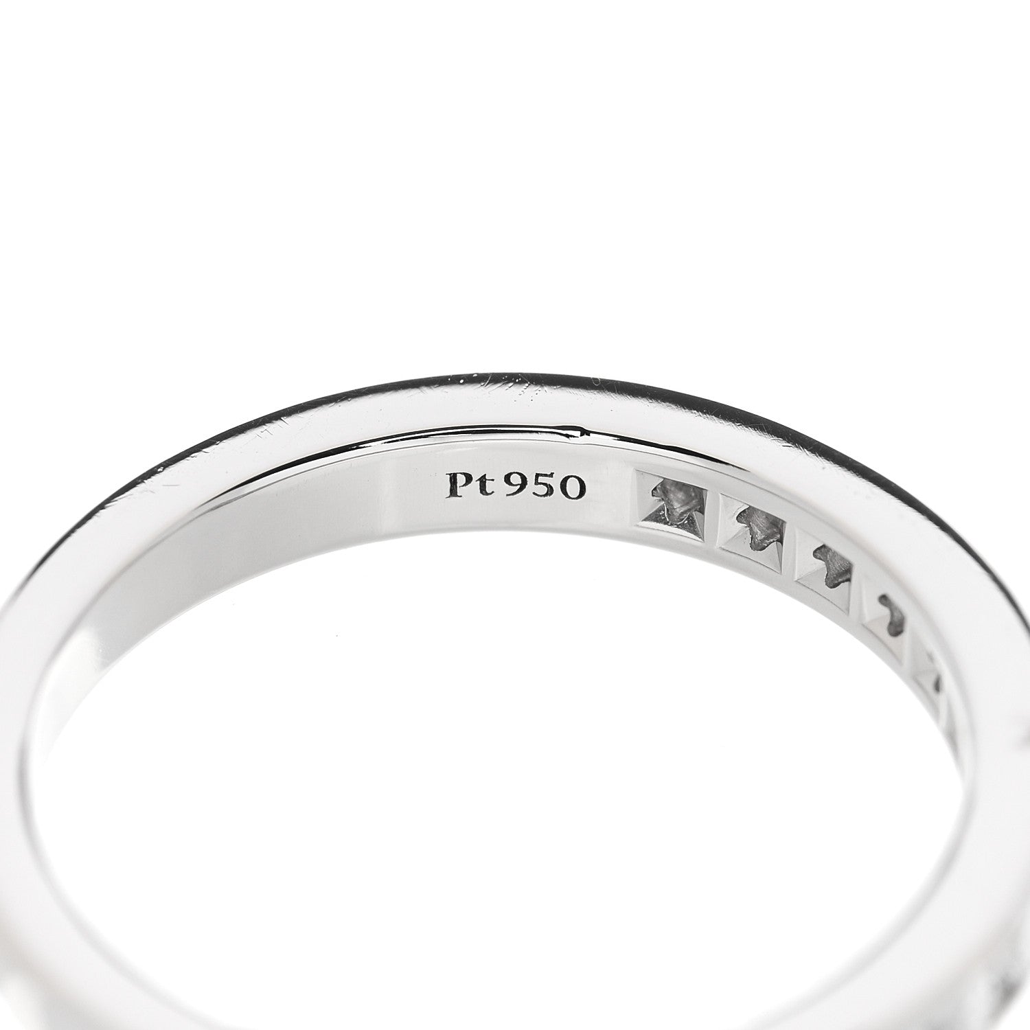 Platinum Diamond 2.5mm Half Circle Wedding Band Ring 48 4.5