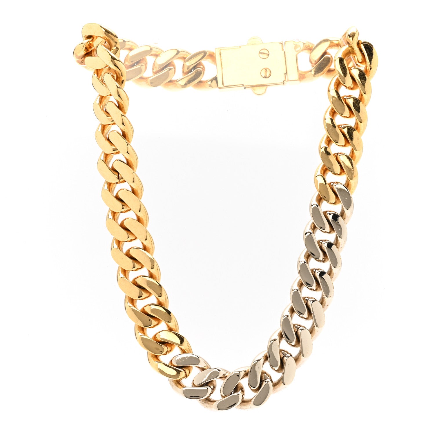 Metal Curb Chain Necklace Gold Silver
