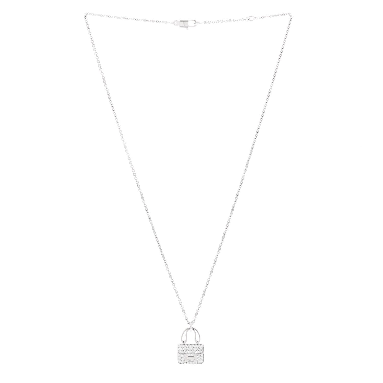 18K White Gold Diamond Constance Amulettes Pendant Necklace