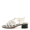 Lambskin Chain Cork Sandals 38.5 White