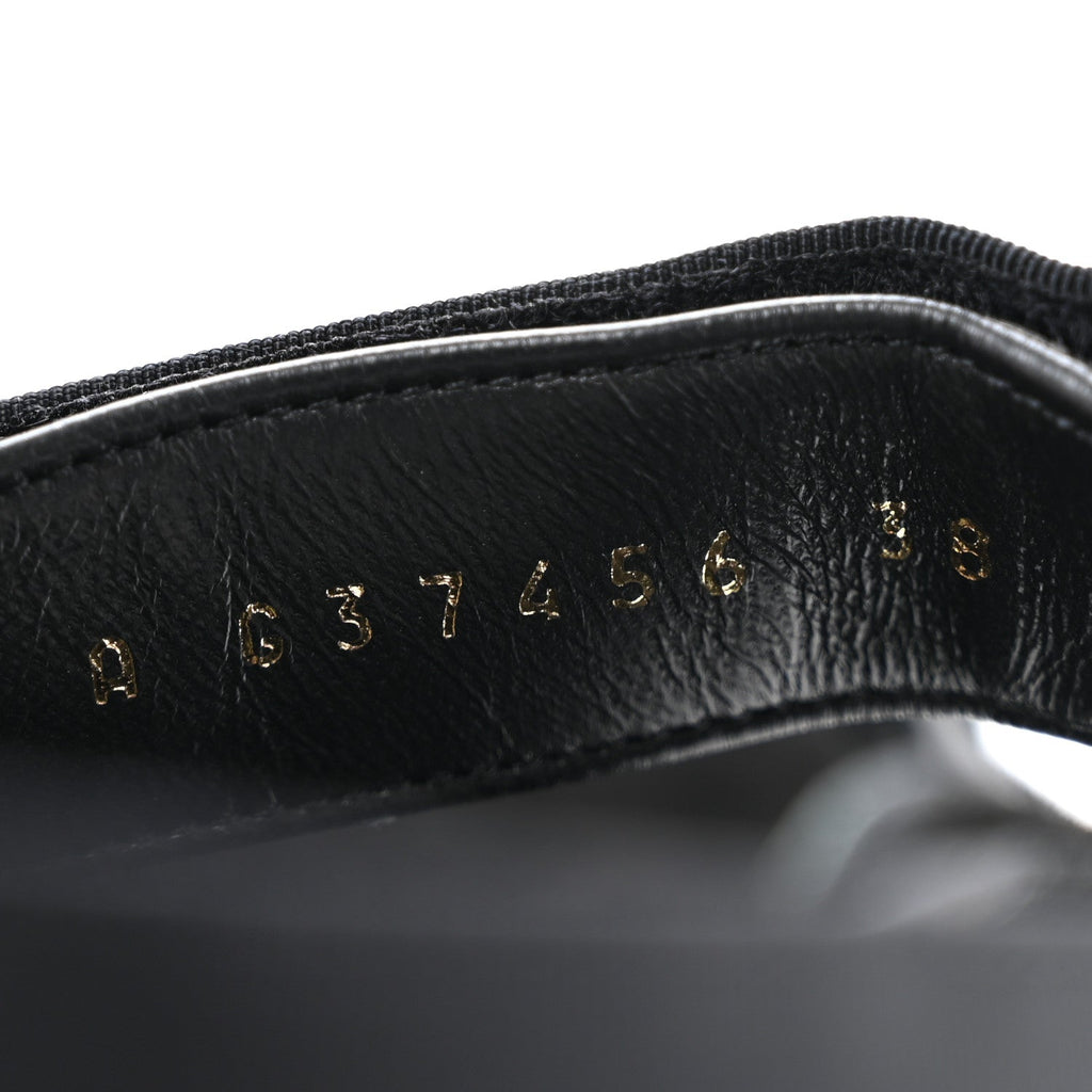 Grosgrain Crystal Logo Platform Sandals 38 Black