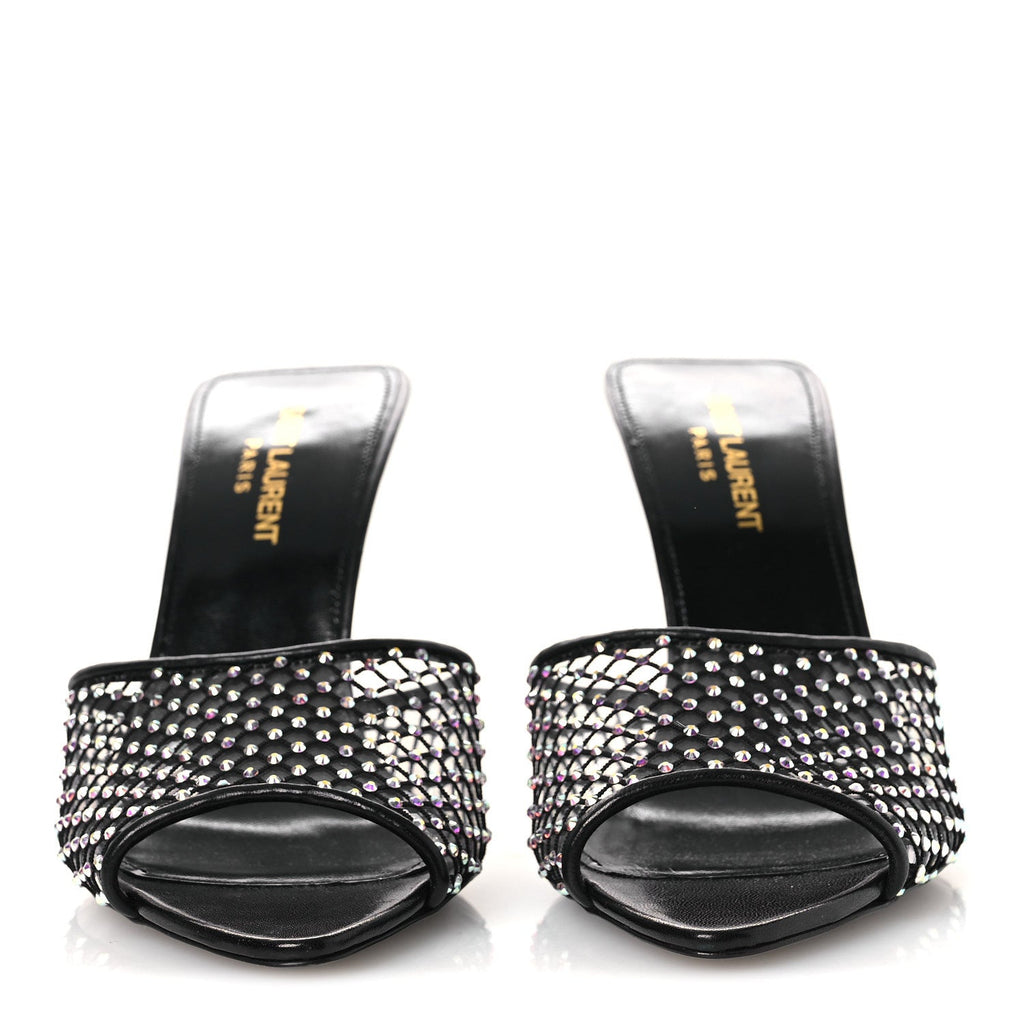 Mesh Strass Giqua 95 Mule Sandals 37.5 Black