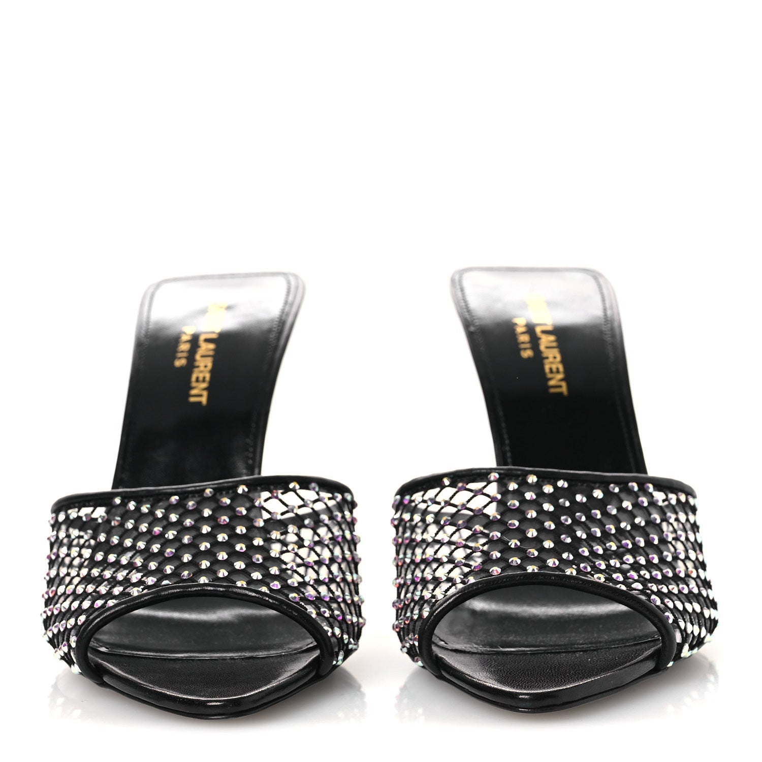 Mesh Strass Giqua 95 Mule Sandals 37.5 Black