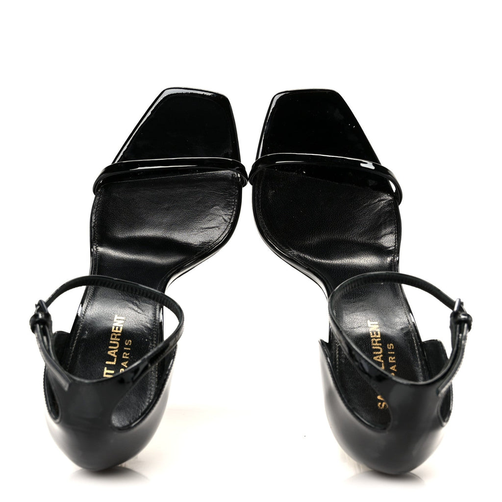 Patent Calfskin Opyum 110 Sandals 40 Black Gold