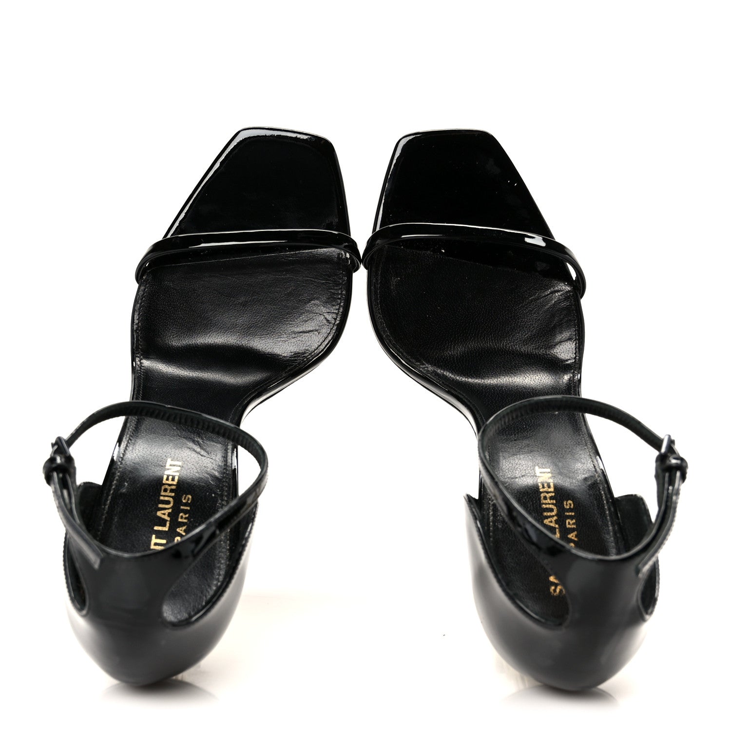 Patent Calfskin Opyum 110 Sandals 40 Black Gold