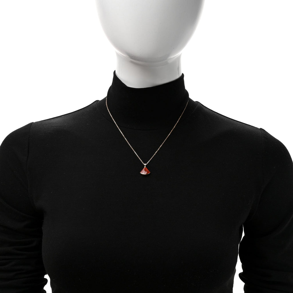 18K Rose Gold Diamond Carnelian Divas' Dream Pendant Necklace