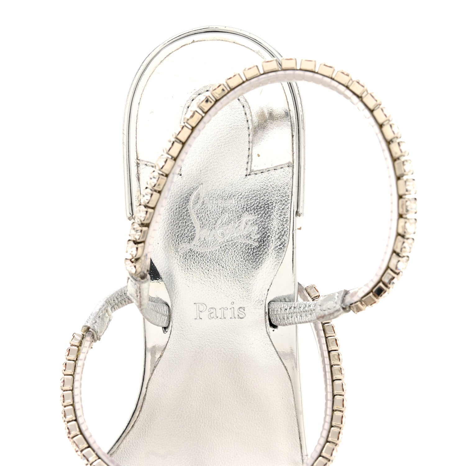 Specchio PVC Crystal Simple Queenie Sandals 36 Silver