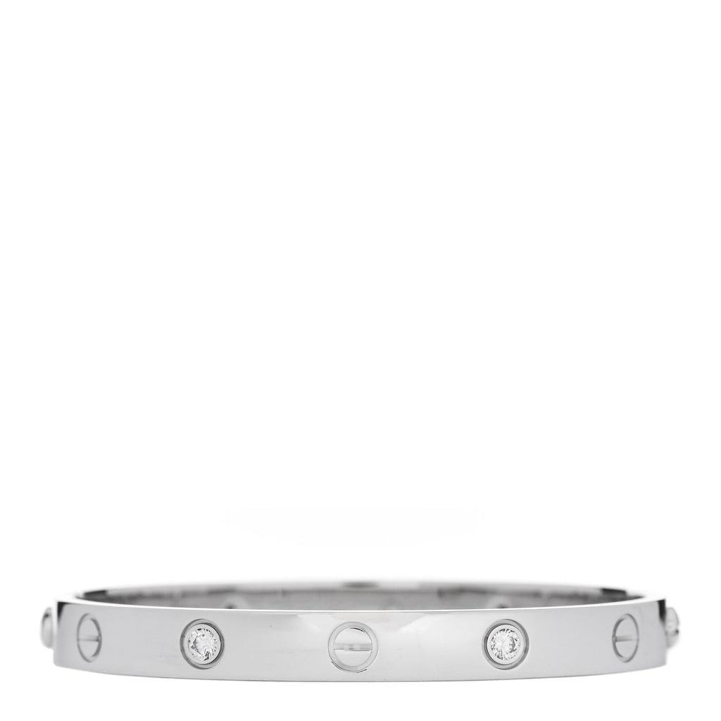 18K White Gold 4 Diamond LOVE Bracelet 16