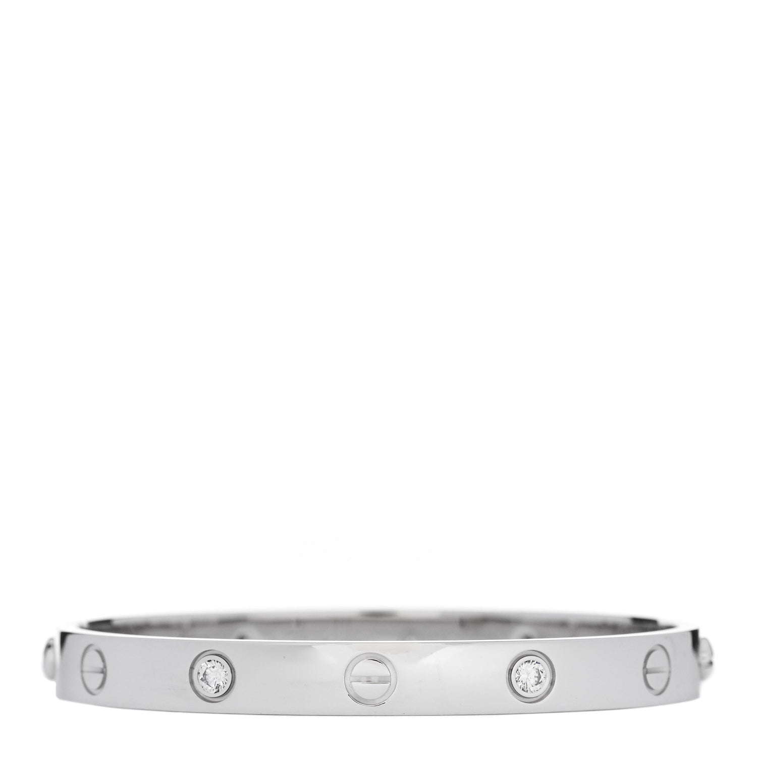 18K White Gold 4 Diamond LOVE Bracelet 16