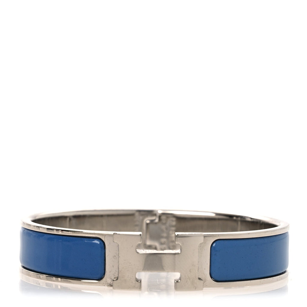 Enamel Narrow Clic Clac H Bracelet PM Bleu Turquin