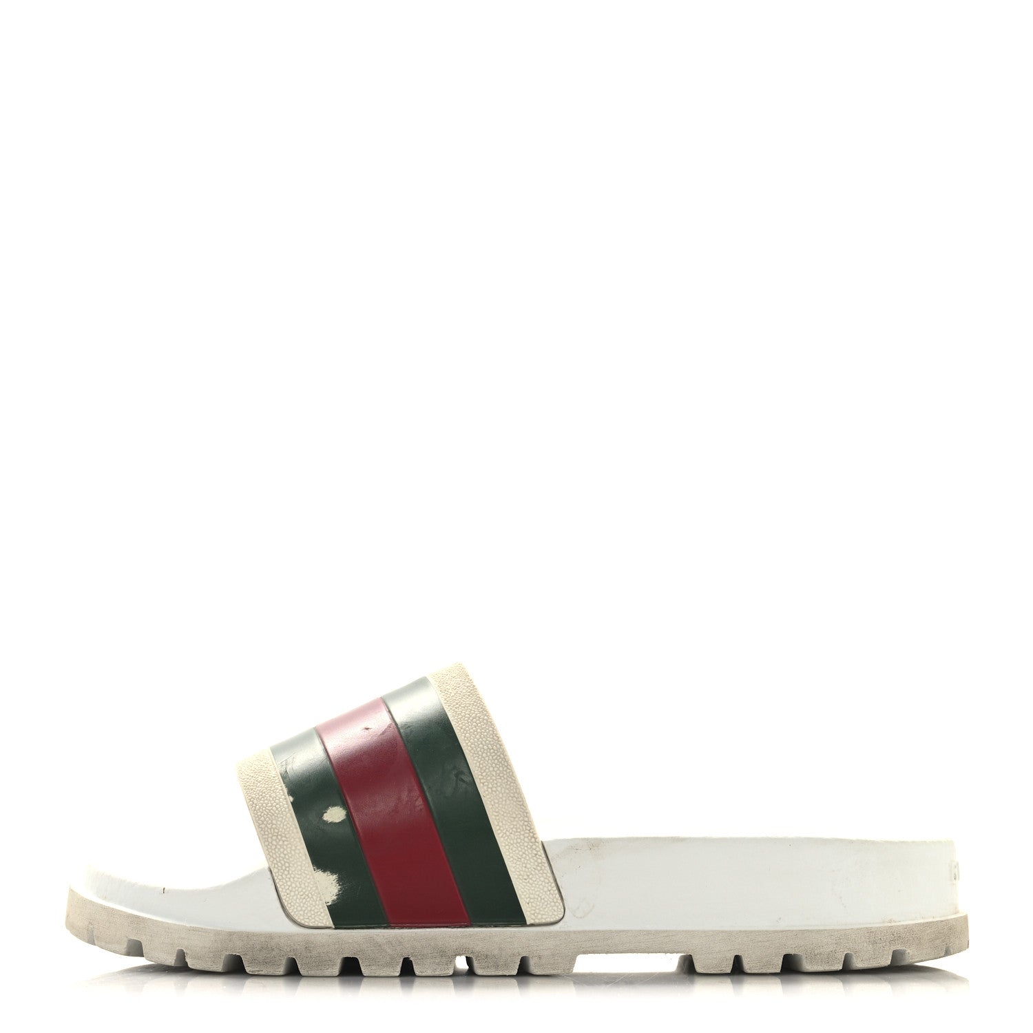 Rubber Web Mens Lug Sole Slide Sandals Great 5 White Green Red