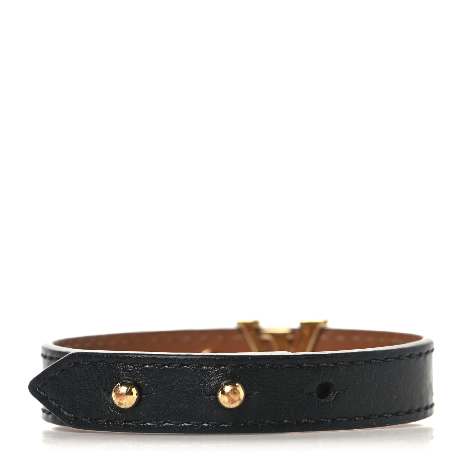 Calfskin LV Iconic Bracelet 17 Black