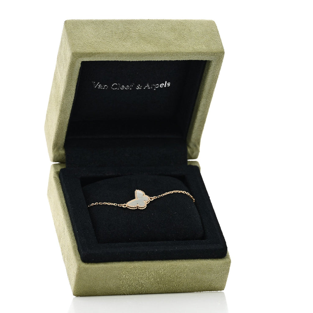 18K Yellow Gold Mother of Pearl Sweet Alhambra Butterfly Bracelet