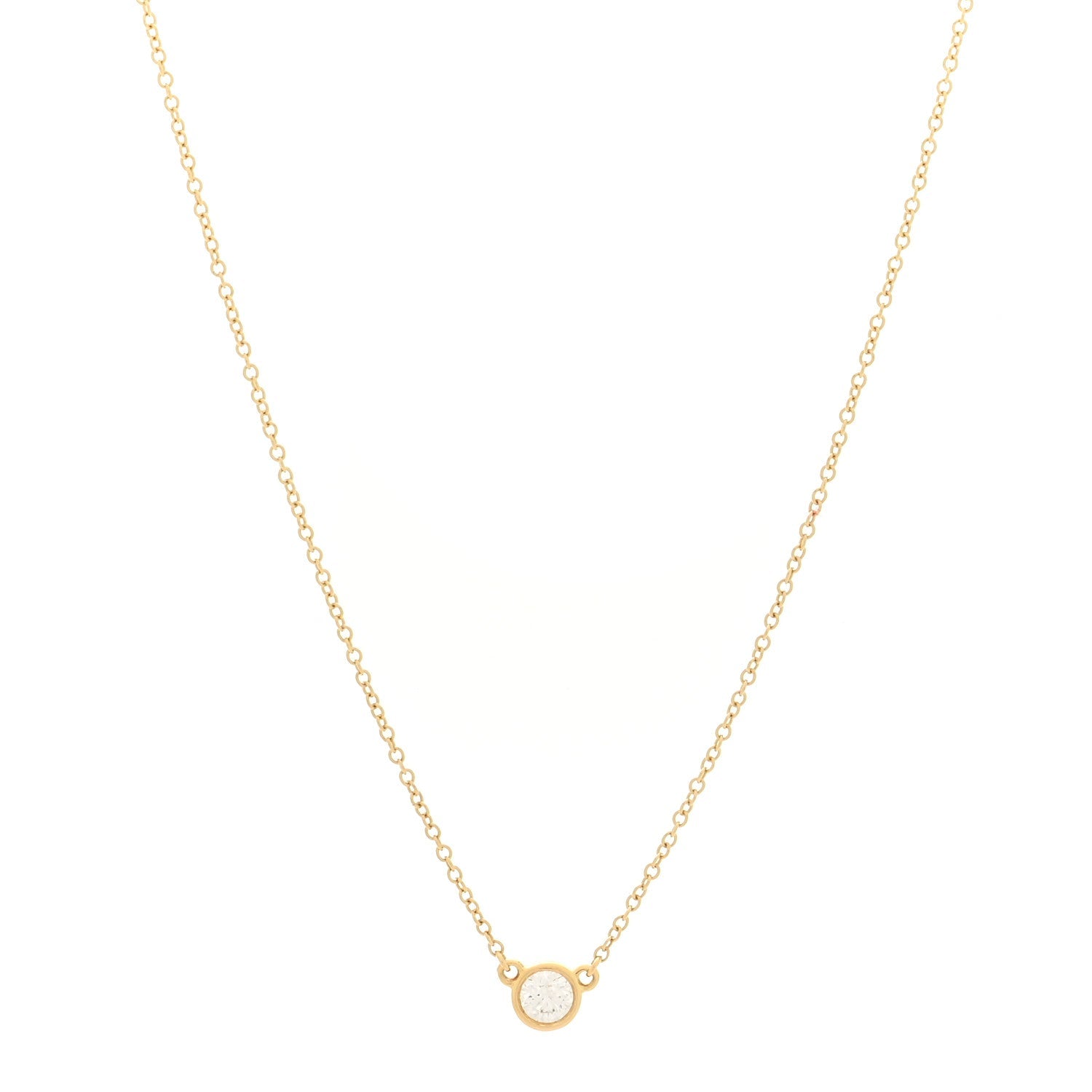 18K Yellow Gold Diamond .20ct Elsa Peretti Diamonds by the Yard Pendant Necklace
