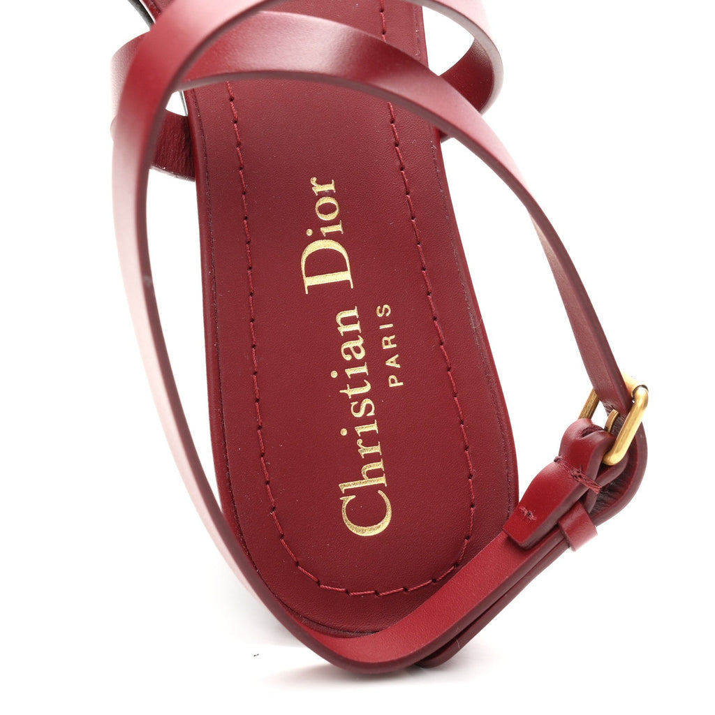 Calfskin D-Club Sandal Pumps 37.5 Ruby Red