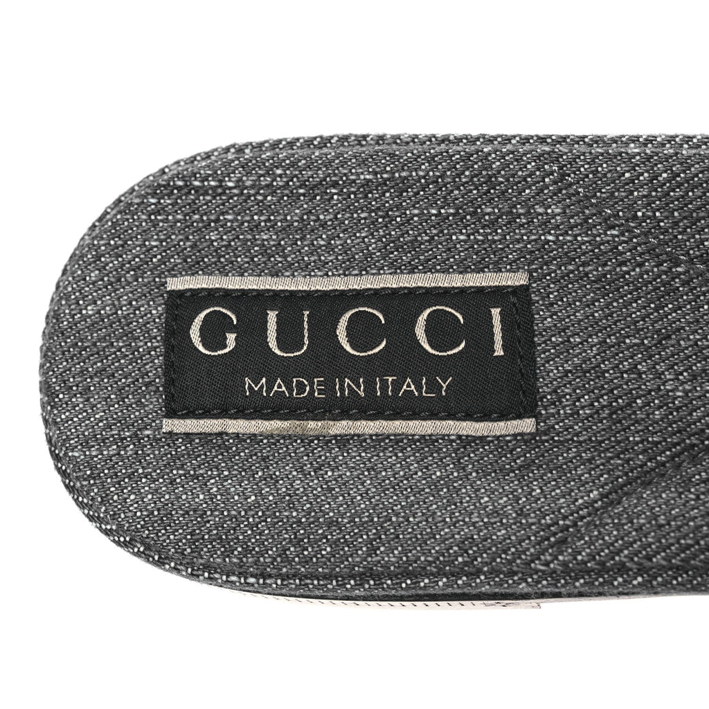 Plain Spain Denim Logo Slide Sandals 37 Light Blue