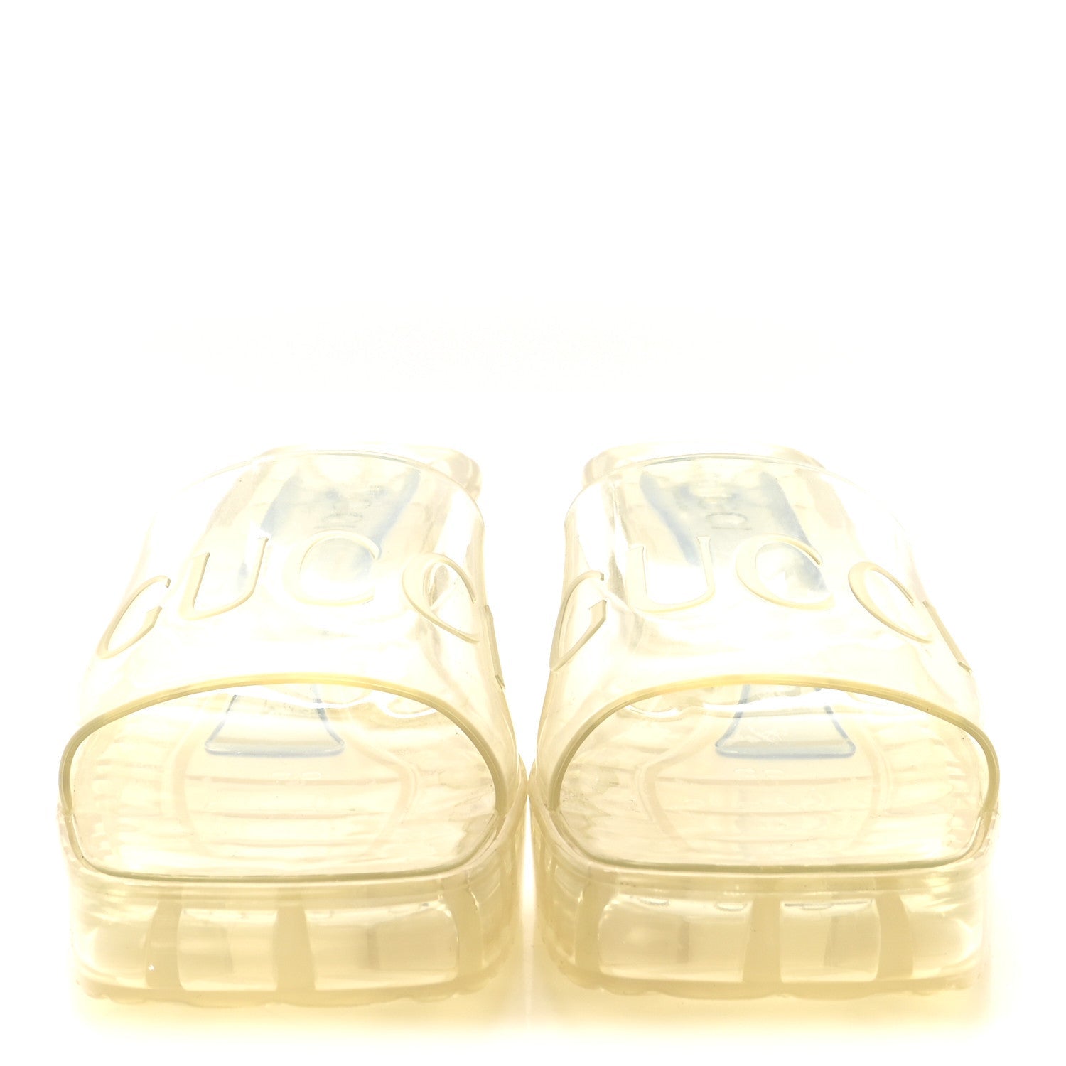 Rubber Gucci Logo Womens Platform 20/60mm Slide Sandals 35 Transparent