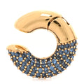 Metal Crystal Ear Cuff Blue Gold