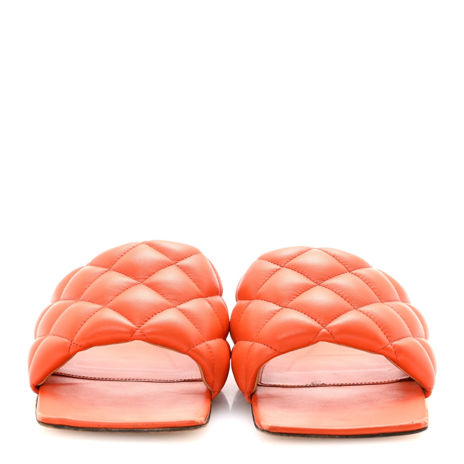 Nappa Matelasse Padded Flat Sandals 38 Orange