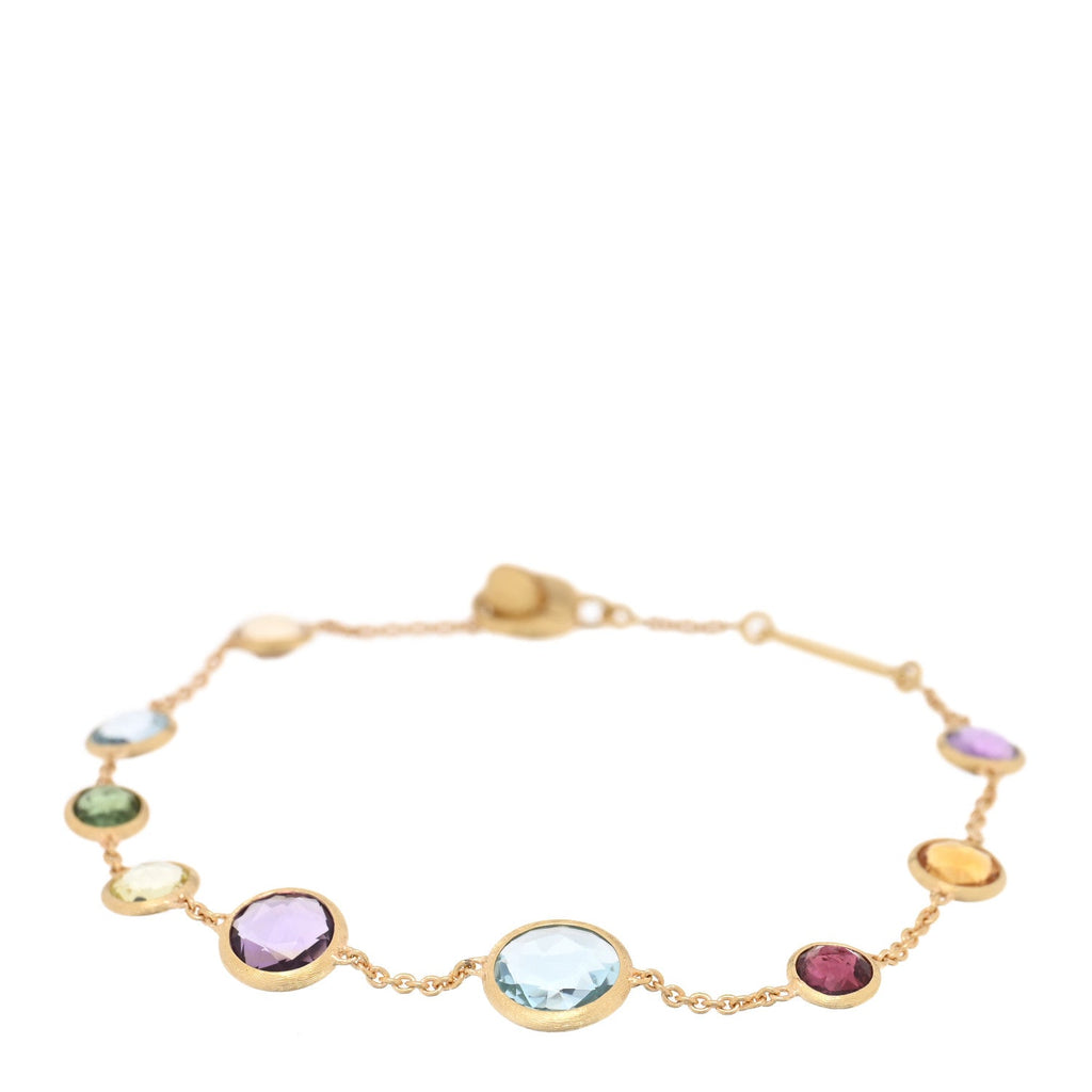 18K Yellow Gold Multi Gemstone Jaipur Color Bracelet