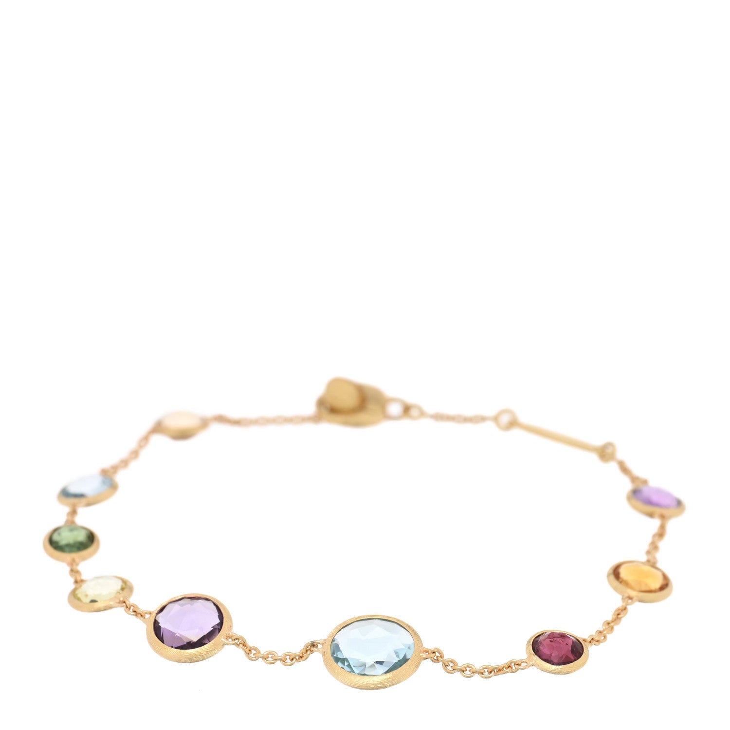 18K Yellow Gold Multi Gemstone Jaipur Color Bracelet