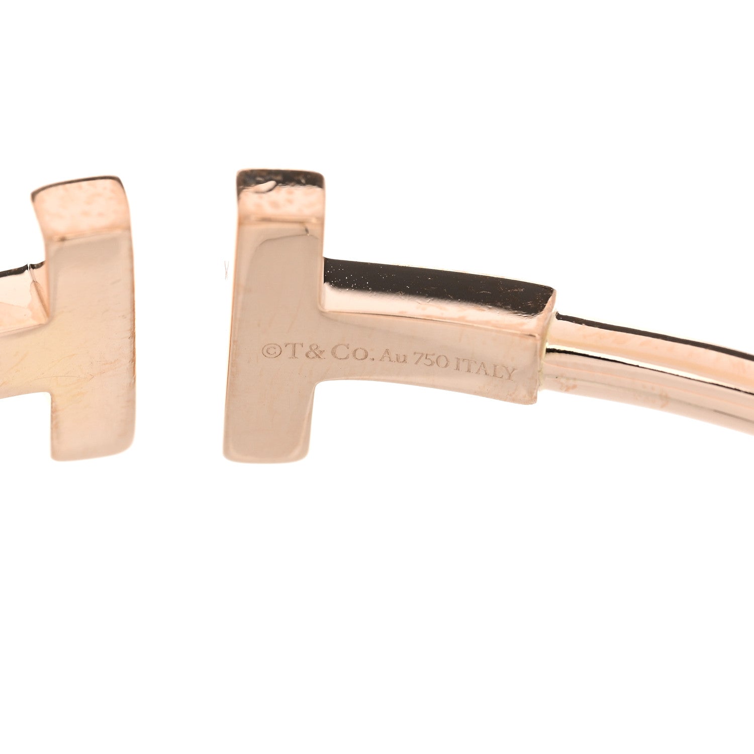 18K Rose Gold Diamond T Wire Bracelet