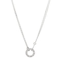 18K White Gold 2 Diamond LOVE Necklace