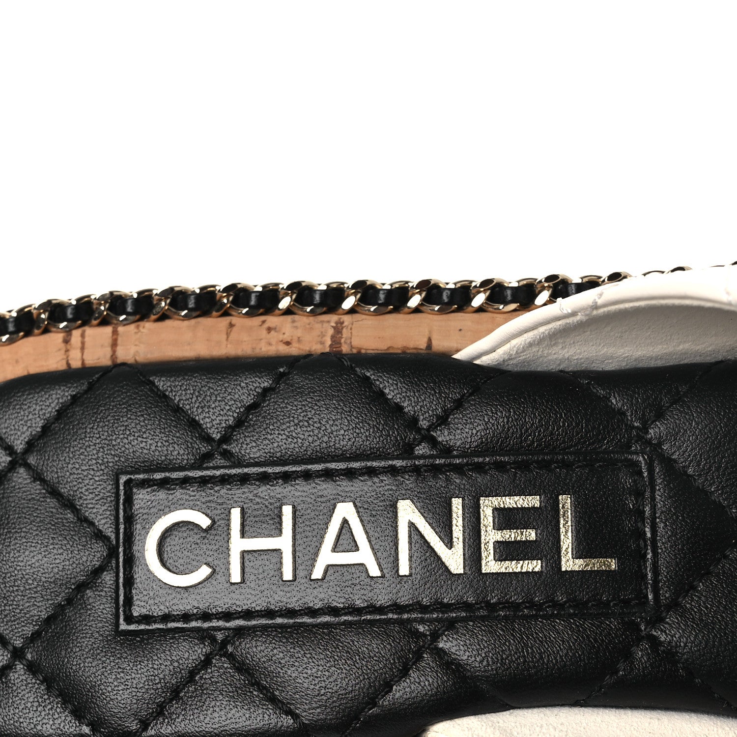 Lambskin Quilted Chain CC Sandals 37.5 White