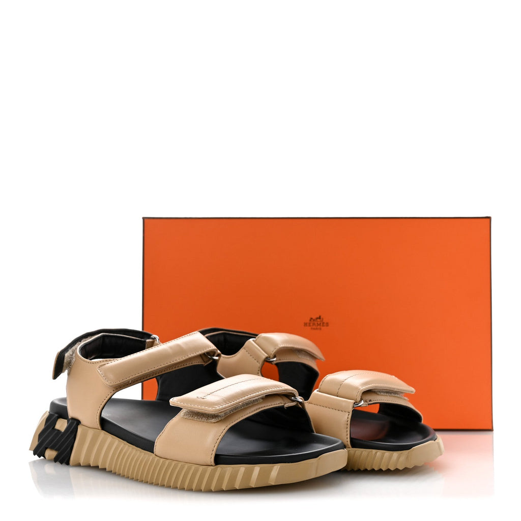 Lambskin Junior Womens Sandals 41 Beige Black
