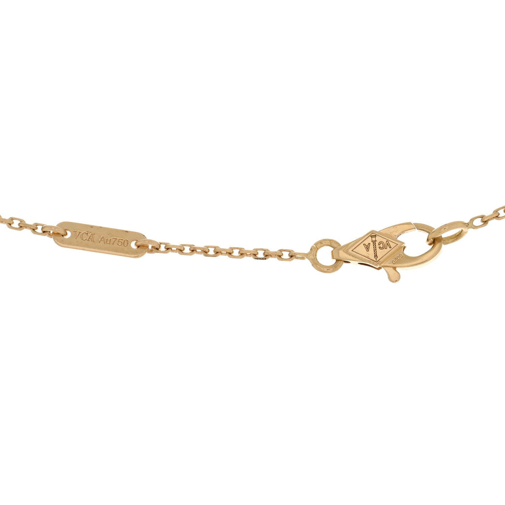 18K Yellow Gold Mother of Pearl Sweet Alhambra Butterfly Pendant Necklace