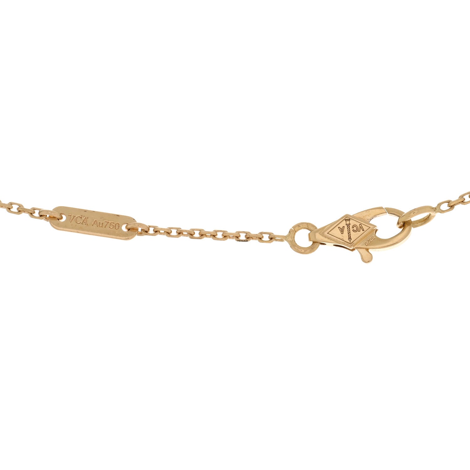 18K Yellow Gold Mother of Pearl Sweet Alhambra Butterfly Pendant Necklace