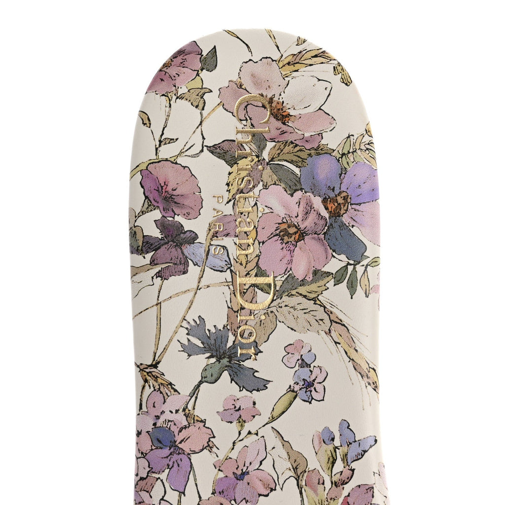 Canvas Embroidered 4 Saisons Dway Flat Slide Sandals 41 Lilac
