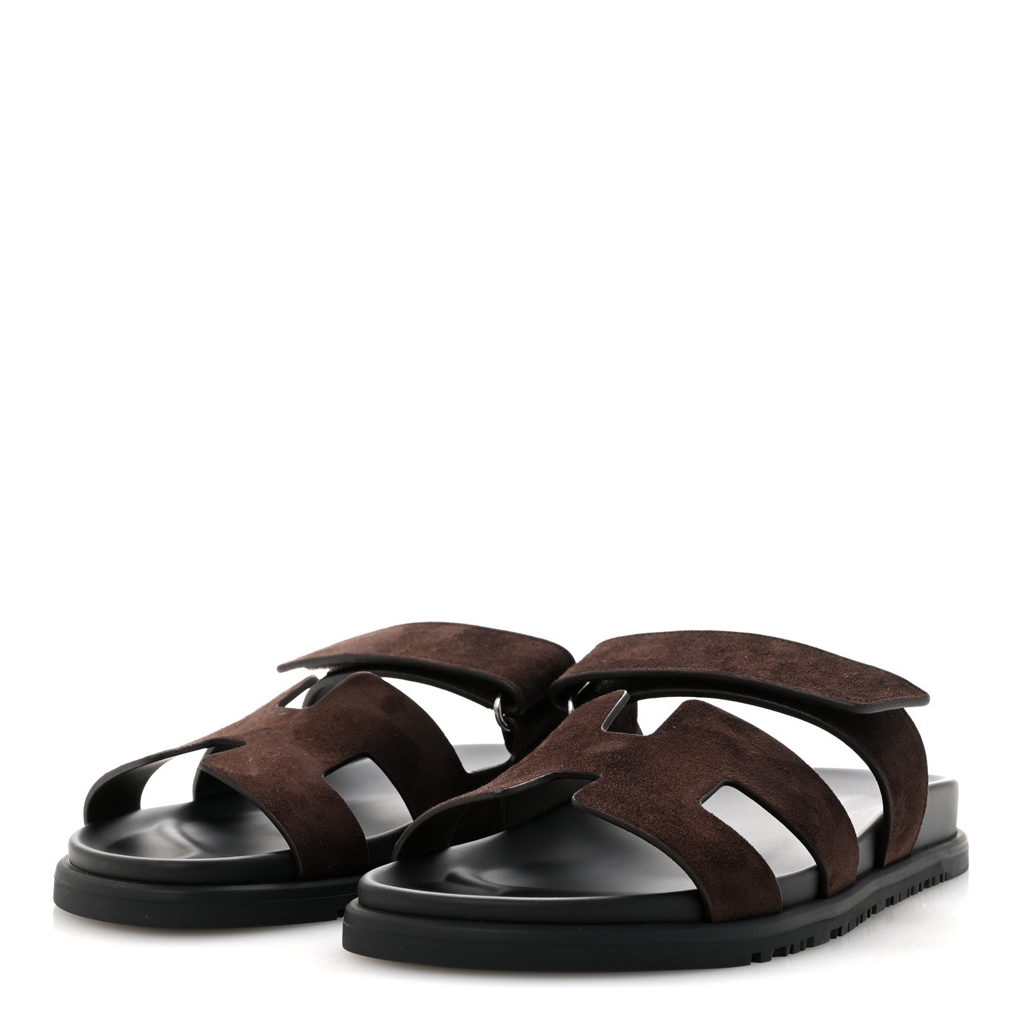 Suede Goatskin Womens Chypre Sandals 39.5 Marron Ebene
