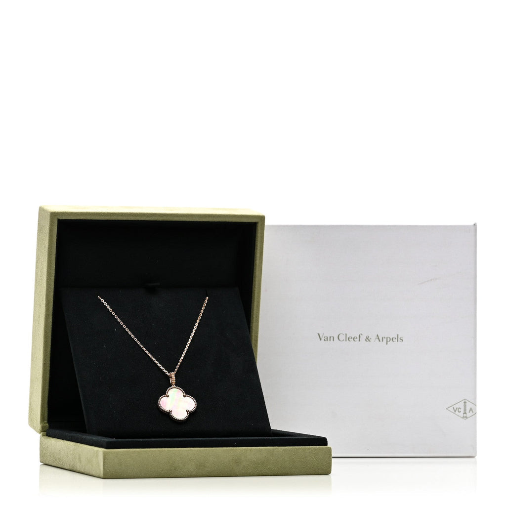 18K Rose Gold Gray Mother of Pearl Magic Alhambra Long Necklace