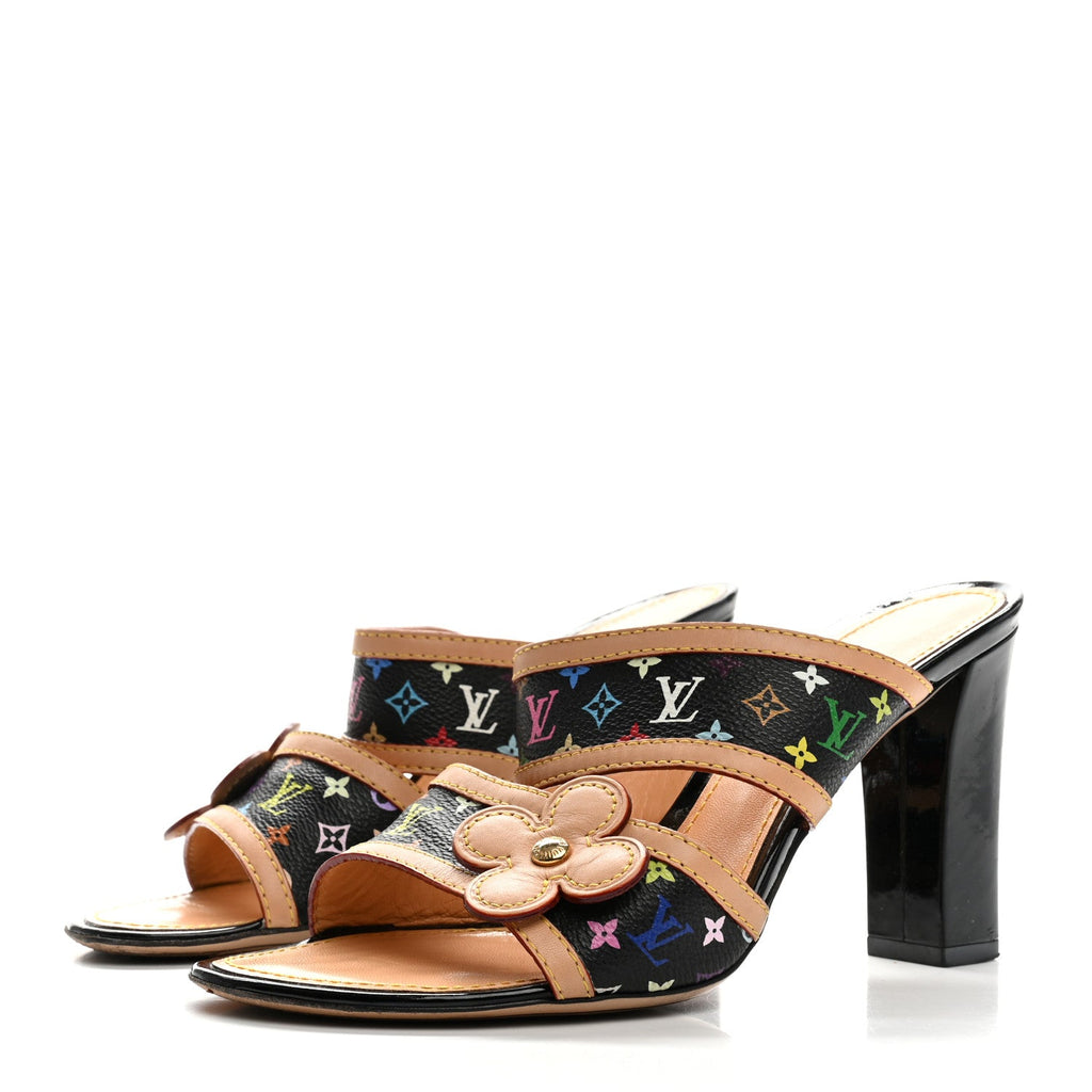 Monogram Multicolor Sandals 38.5 Black