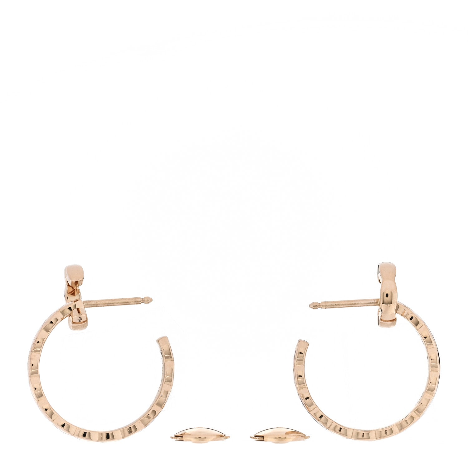18K Beige Gold Medium Coco Crush Hoop Earrings