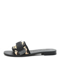 Technical Stretch Fabric Leopard Dio(r)evolution Slide Sandals 39 Black Natural