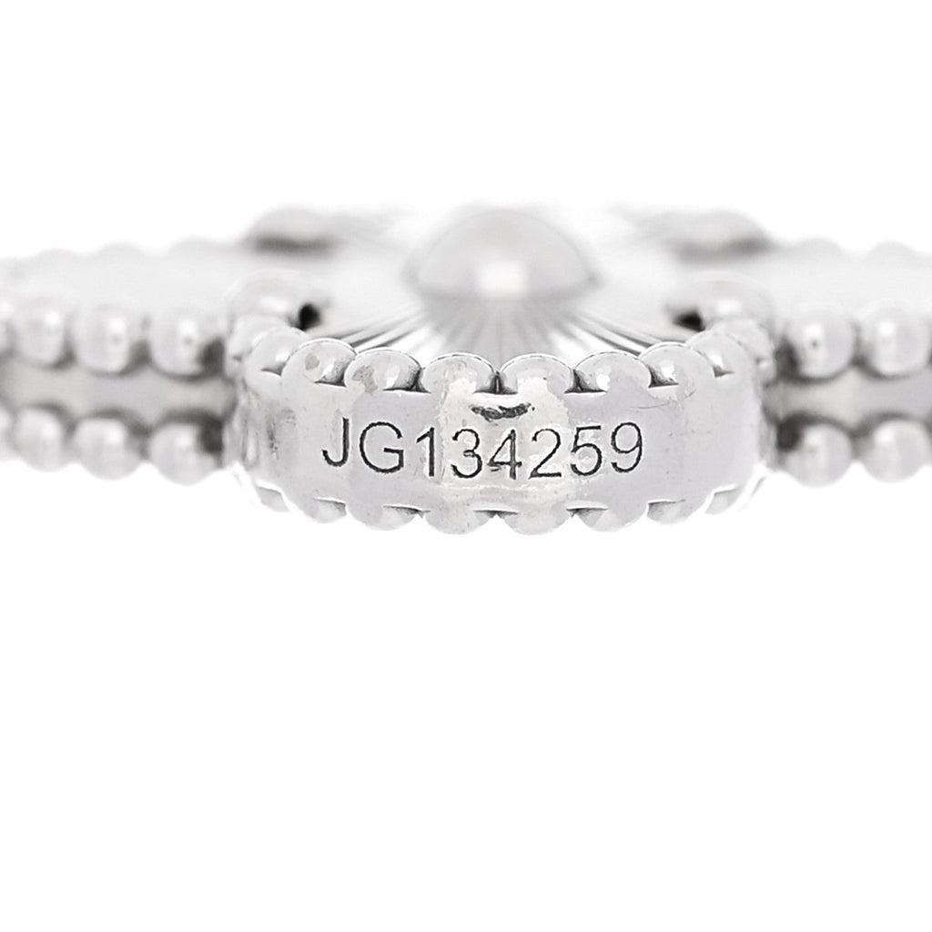 18K White Gold 5 Motifs Guilloche Vintage Alhambra Bracelet