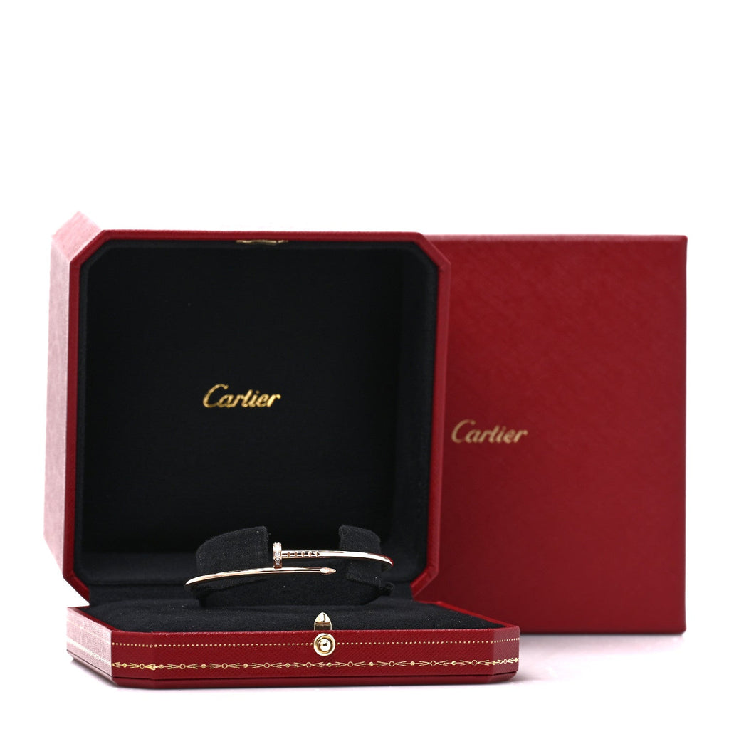 18K Pink Gold Diamond Small  Juste Un Clou Bracelet 17