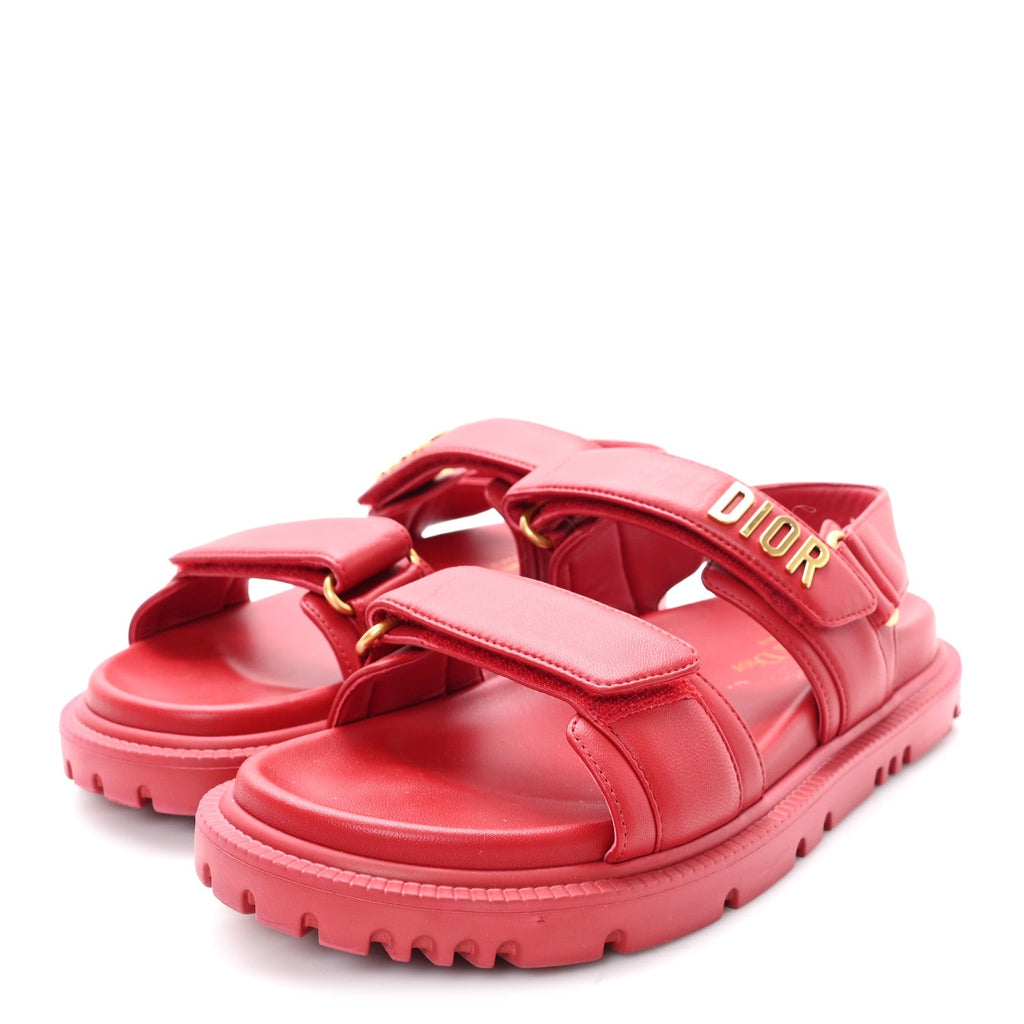 Lambskin Dioract 10mm Sandals 37.5 Raspberry