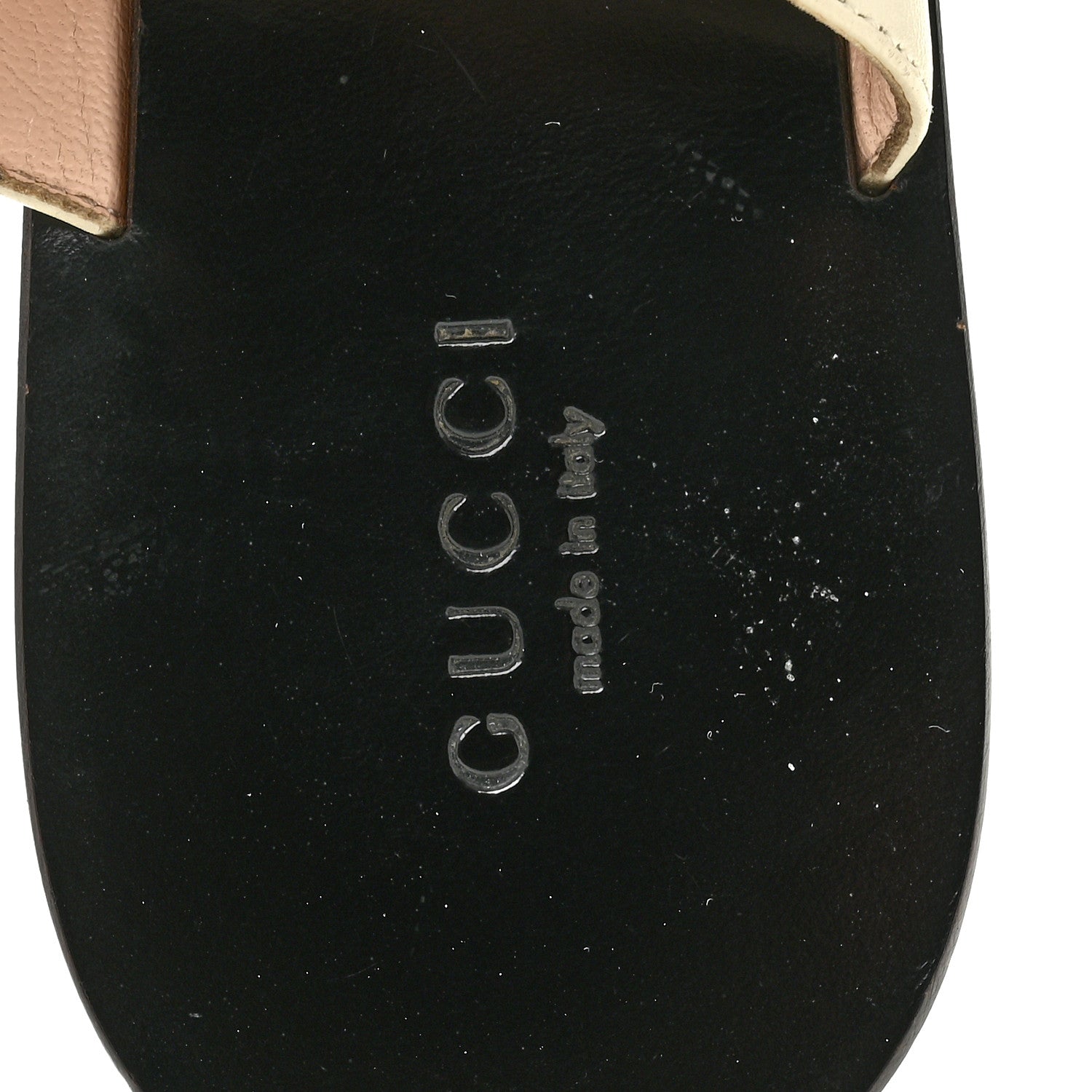 Calfskin GG Marmont Thong Sandals 36 Mystic White
