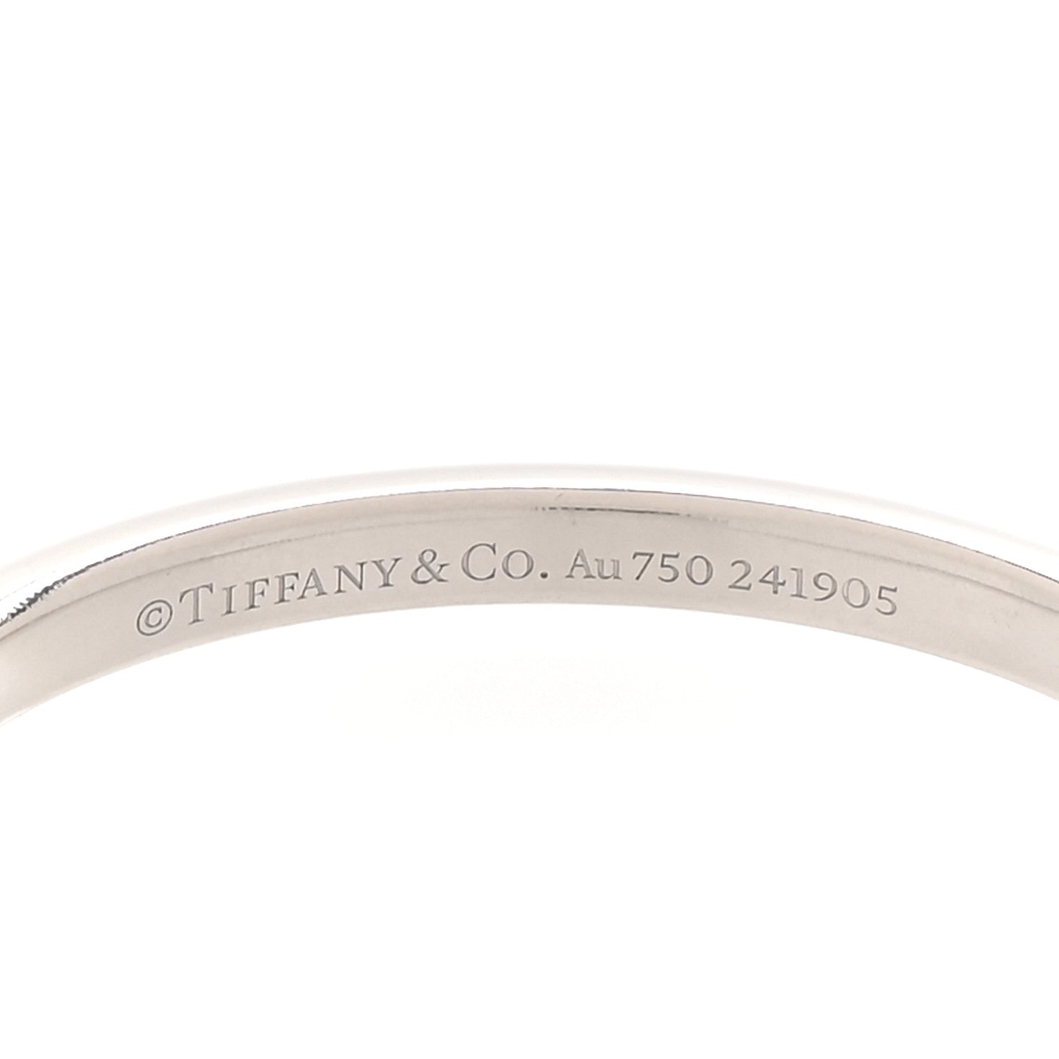 18K White Gold Lock Narrow Bangle Bracelet