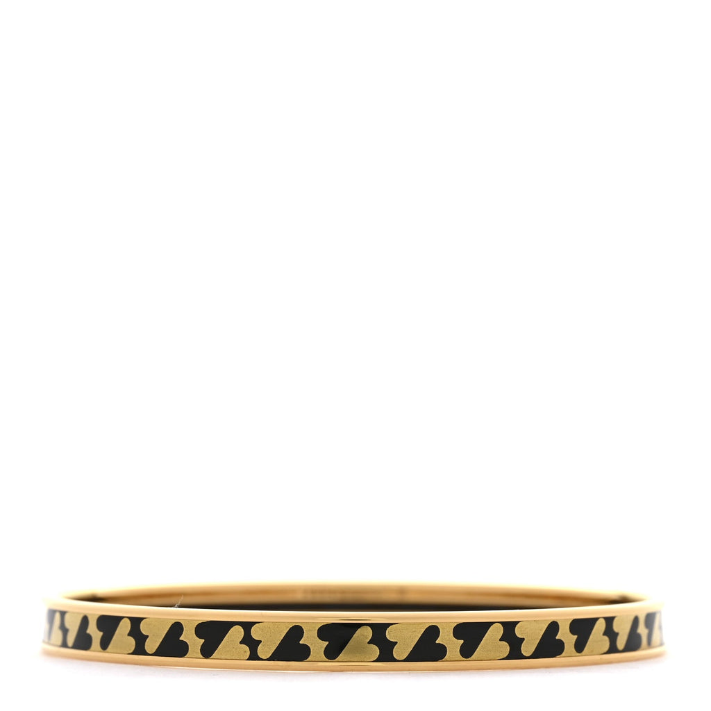 Enamel Printed Extra Narrow Cartes A Jouer Bracelet 62 Or Black