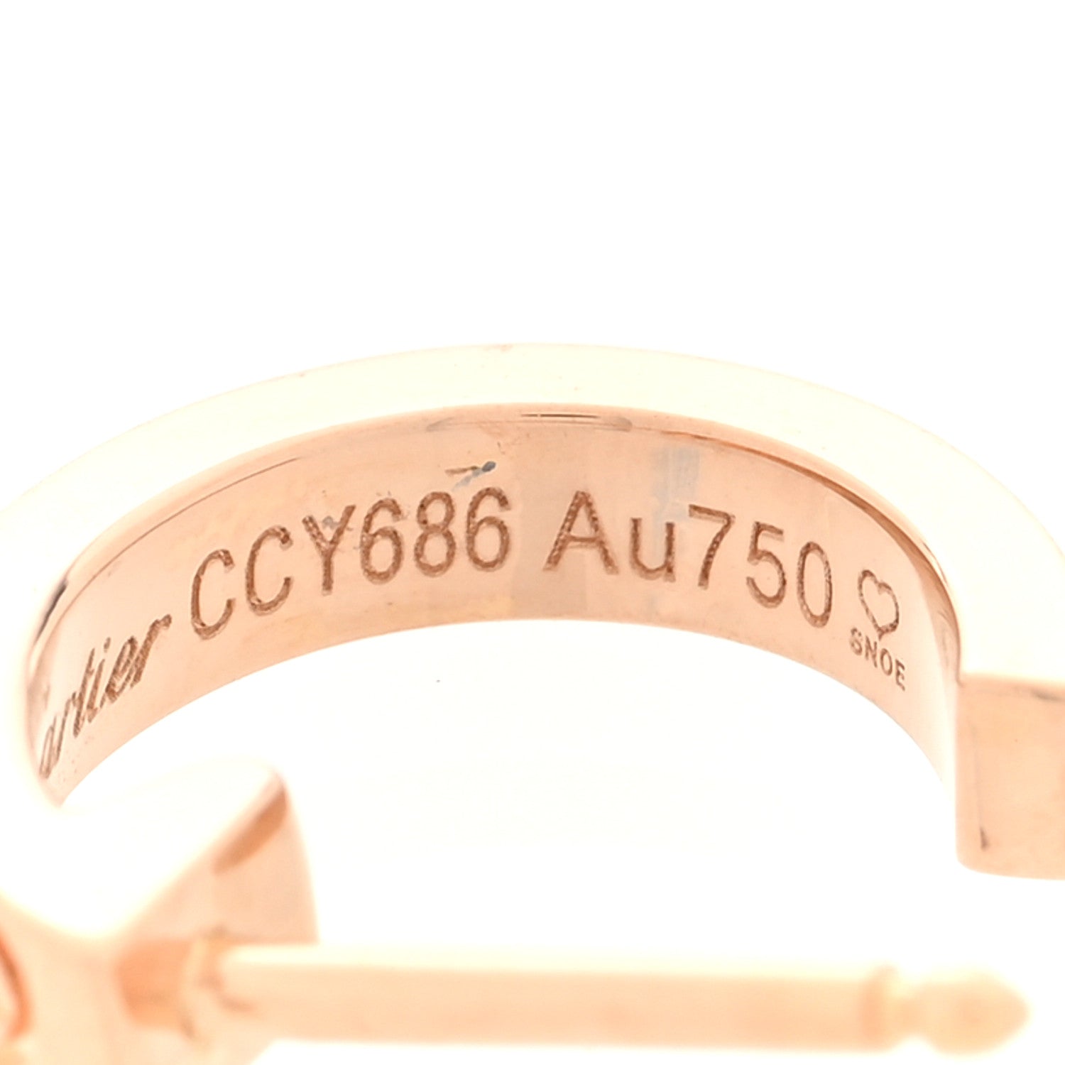 18K Pink Gold Small LOVE Hoop Earrings
