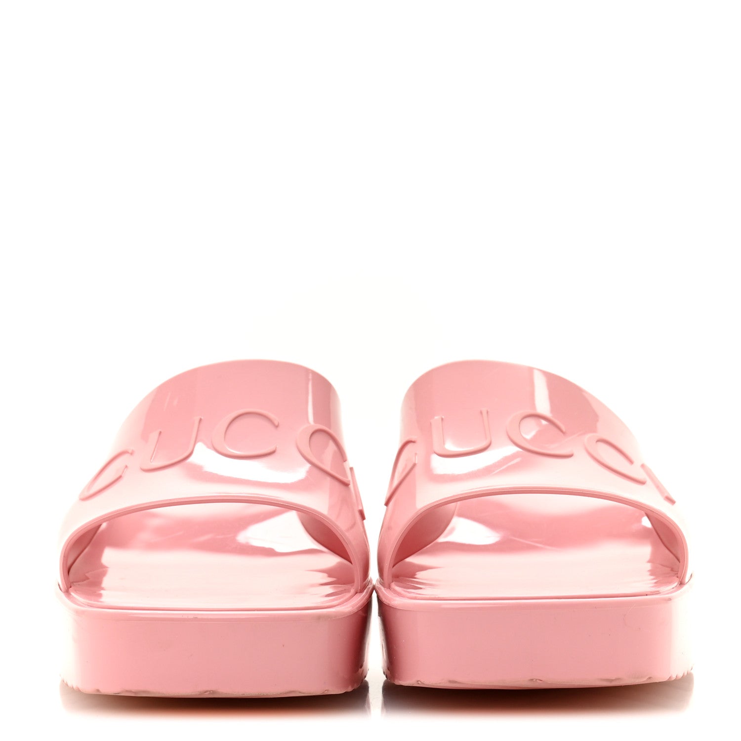 Rubber Gucci Logo Womens Platform 20/60mm Slide Sandals 38 Wild Rose