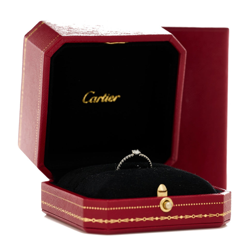 Platinum Diamond .20ct Etincelle De Cartier Solitaire Engagement Ring 49 4.75